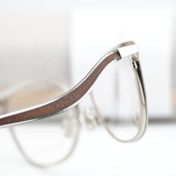 Jimmy Choo JC256 012R 00 Cat Eye 53mm Eyeglasses - Brown/Silver - Picture 9 of 10